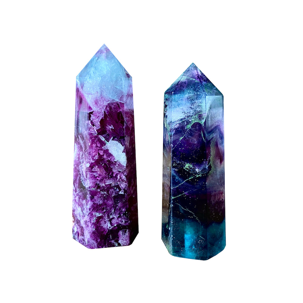 Steengoed edel-gedenk-steen fluoriet punt