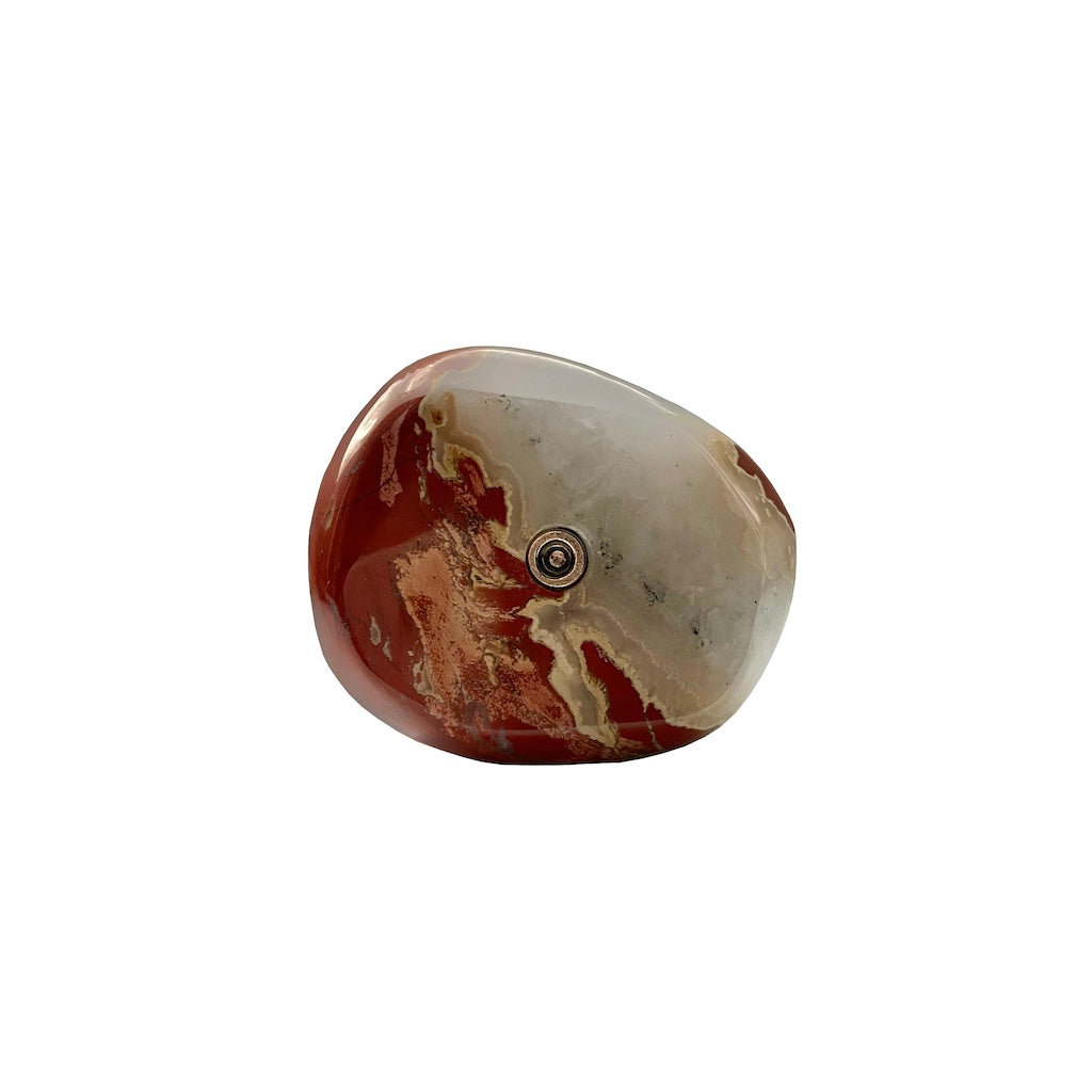 Edel-gedenk-steen rode jaspis staand