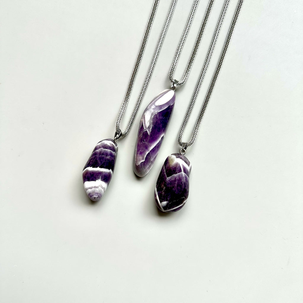 Gemstone collier Amethyst Zebra