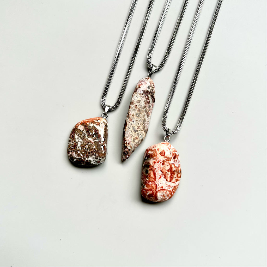 Gemstone collier Jaspis Leopardskin