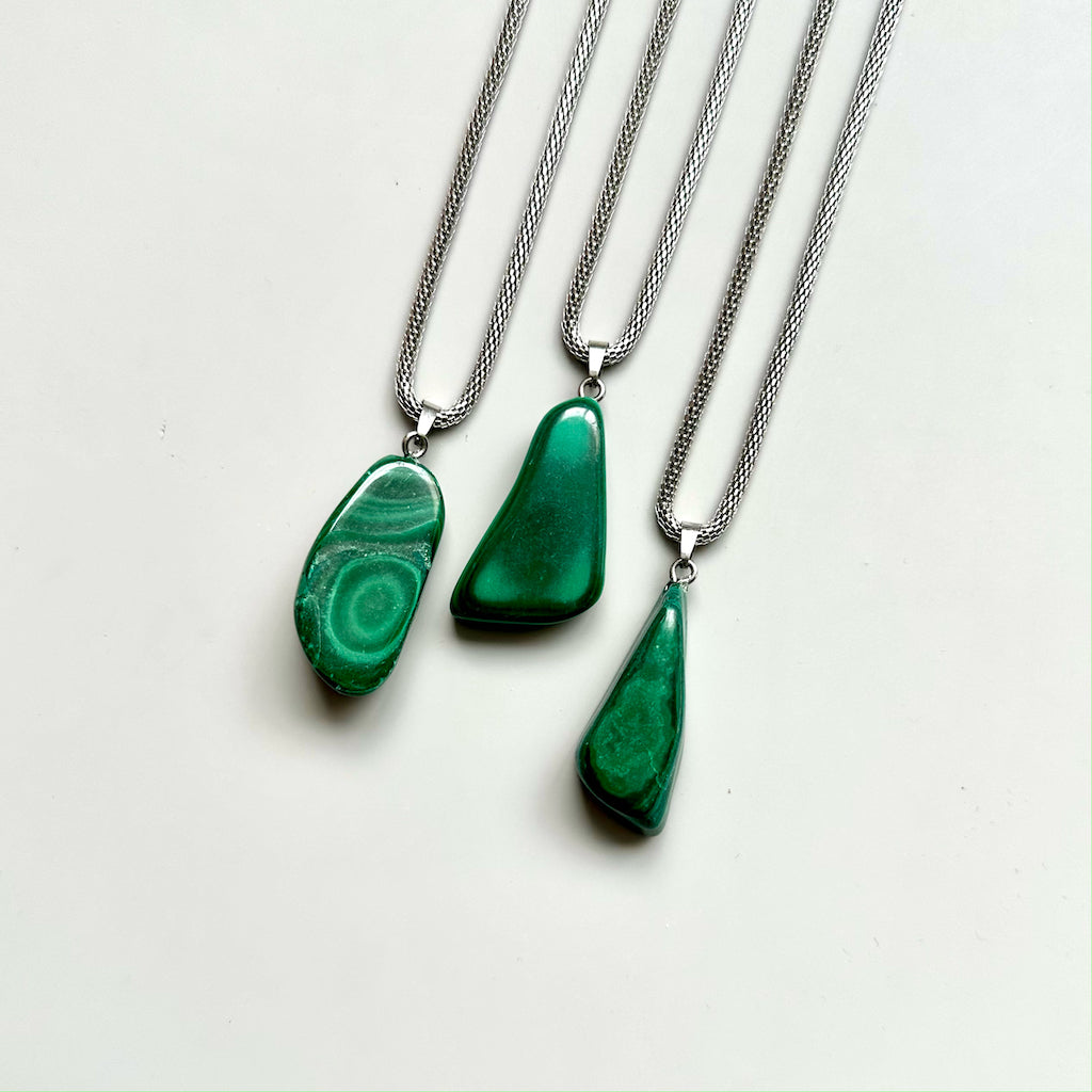 Gemstone collier Malachiet