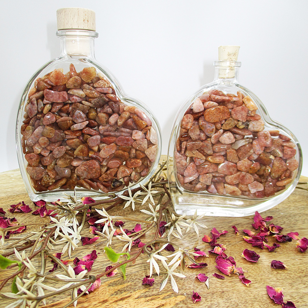 Hart flesje mosagaat rood 100ml