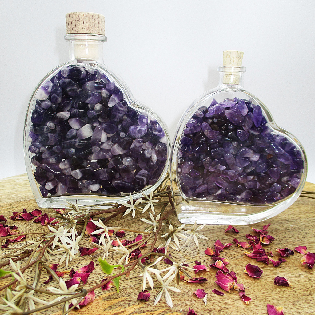 Hart flesje amethist 100ml