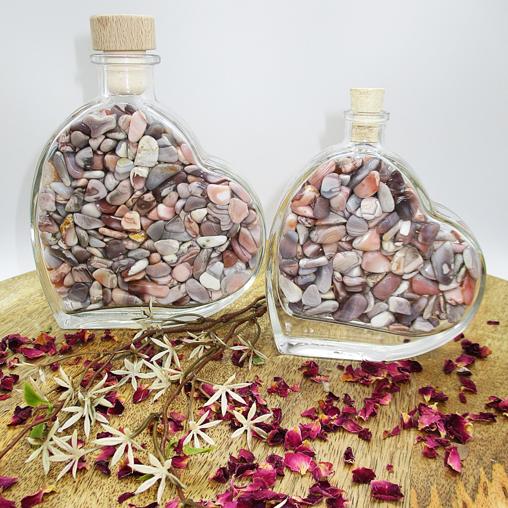 Hart fles agaat pink 200ml