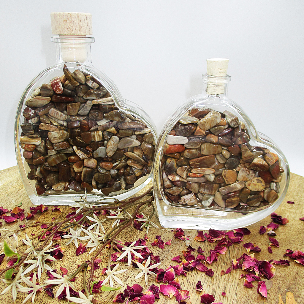 Hart flesje versteend hout 100ml