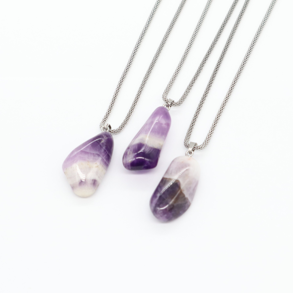 Gemstone collier Amethyst Banded