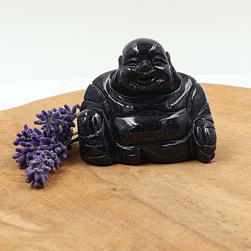 Boeddha goudsteen blauw 50mm