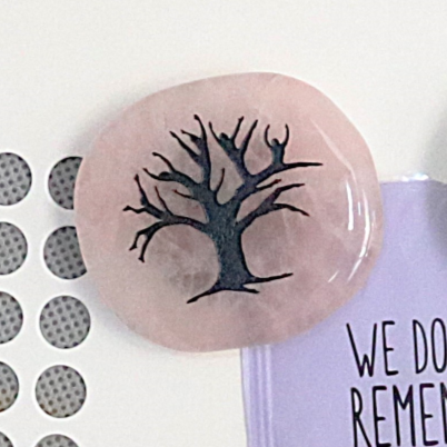 Magneet Tree Of Life roze kwarts