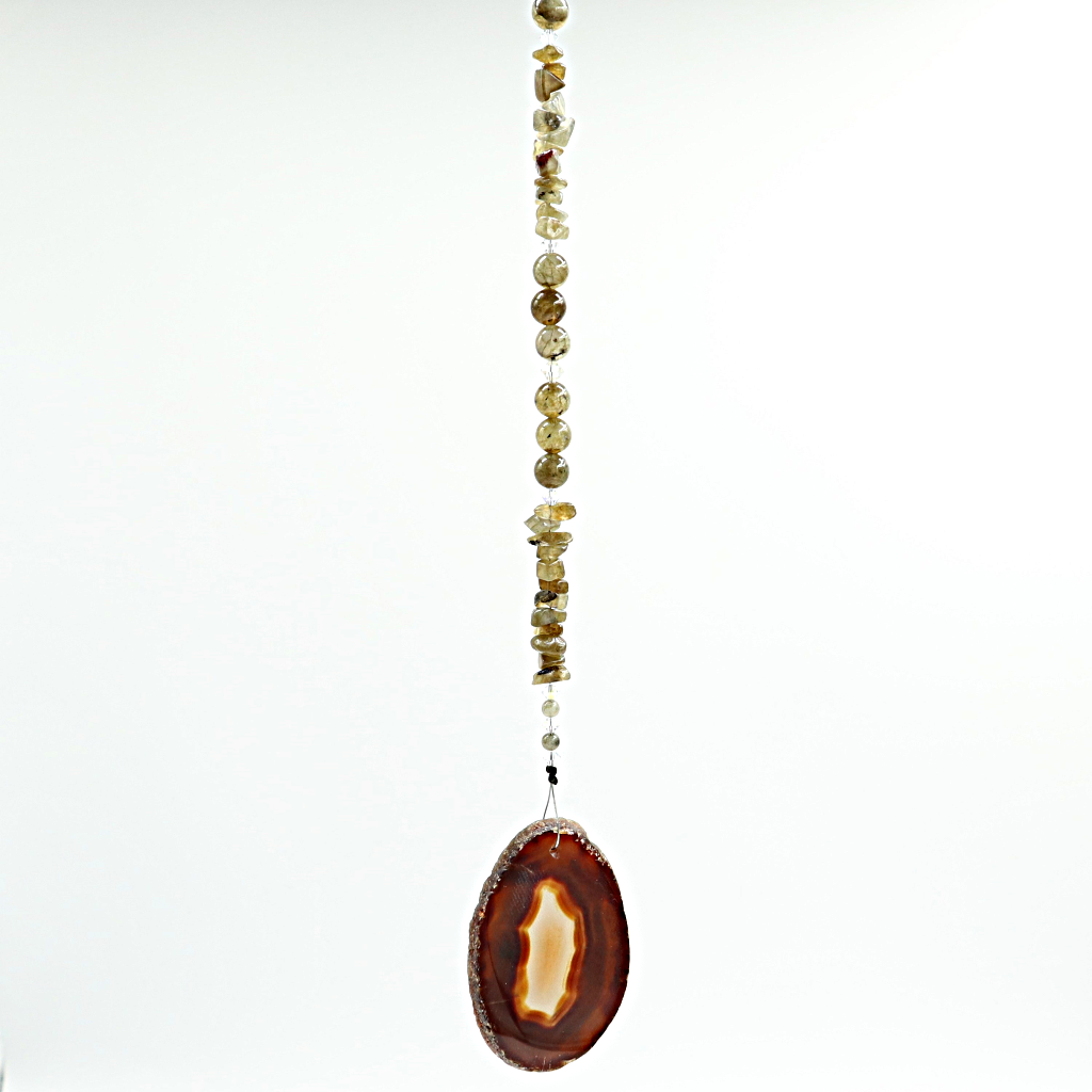 Raamhanger agaatschijf en labradoriet