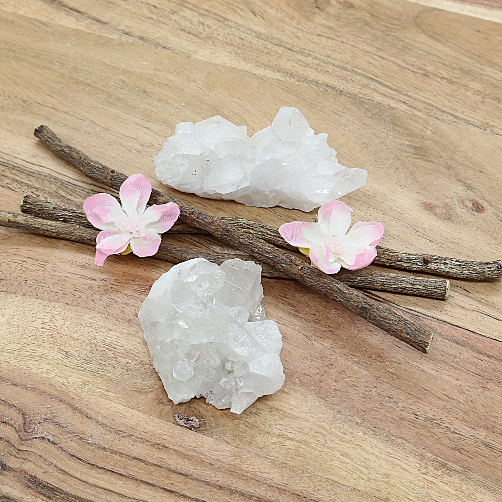 Bergkristal groepjes