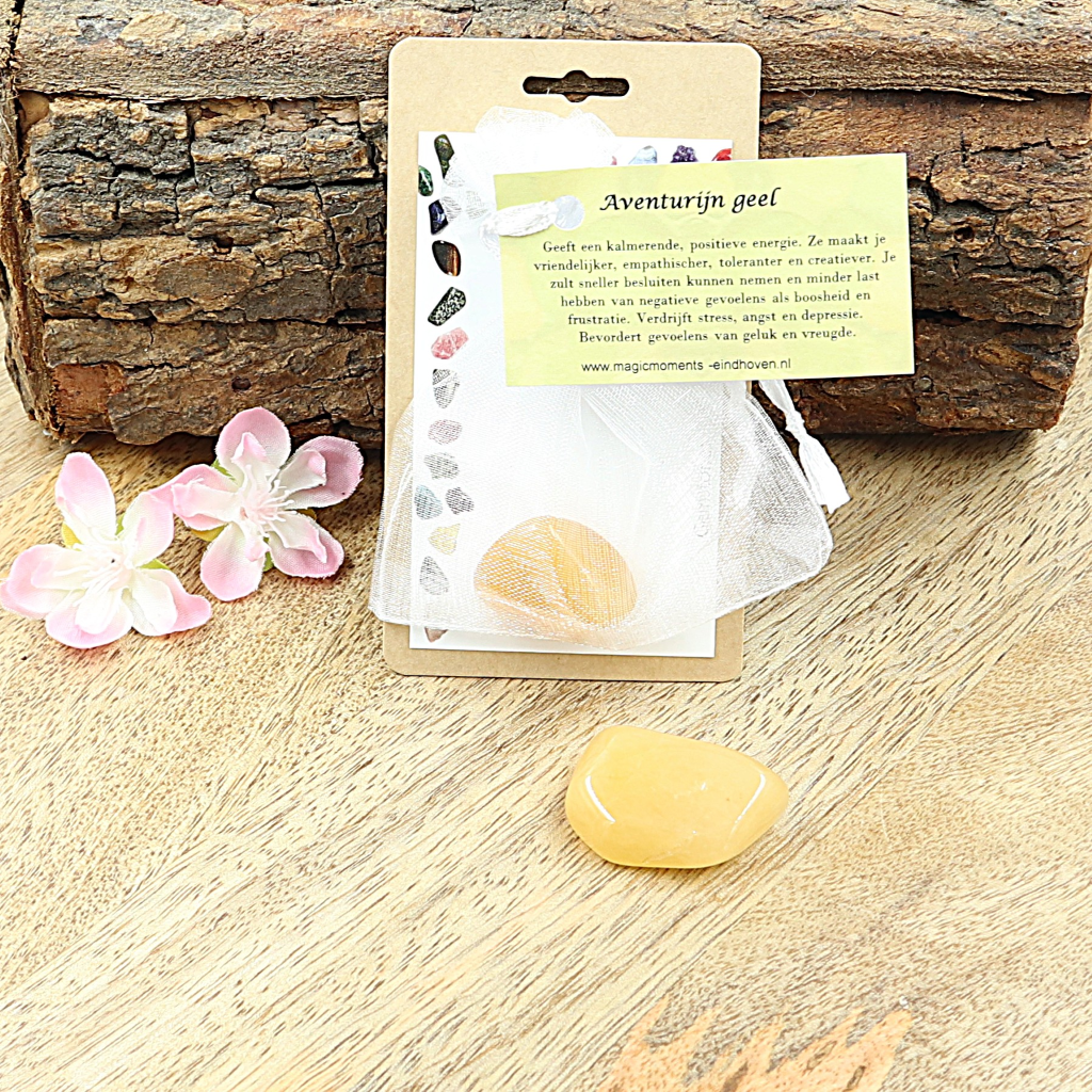 Buideltje Aventurijn geel trommelsteen