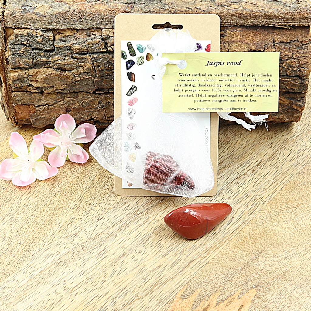 Buideltje Jaspis rood trommelsteen