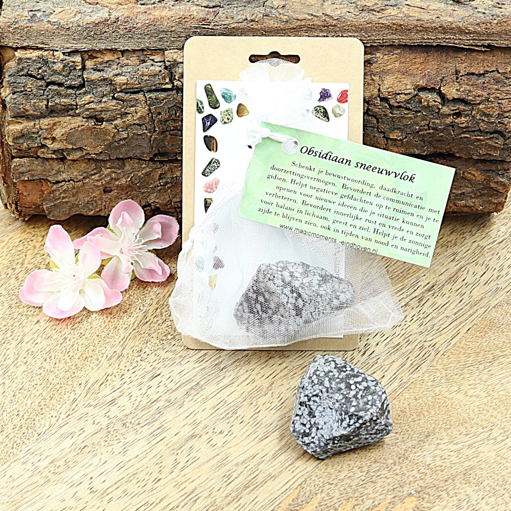 Buideltje ruwe Obsidiaan sneeuwvlok