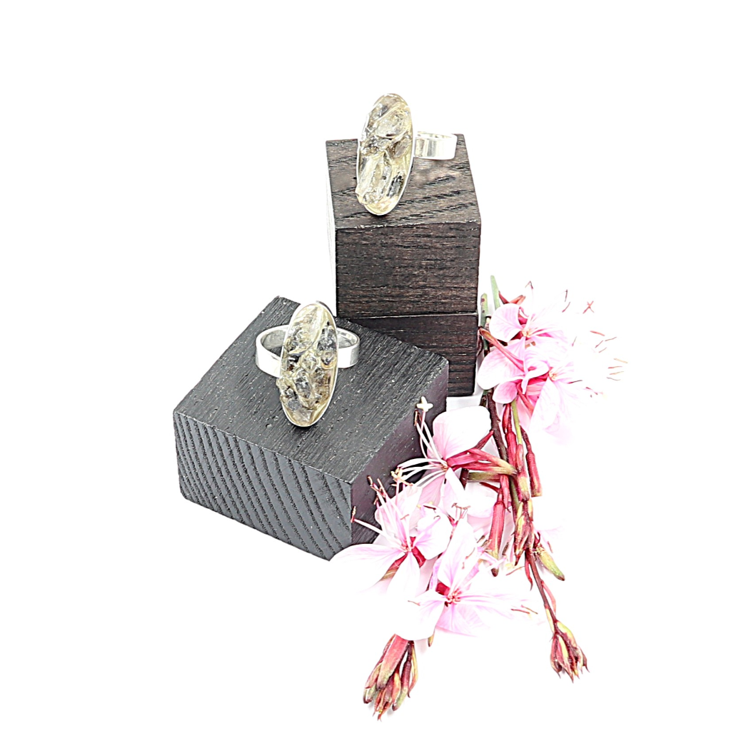 Zilveren ring met Herkimer Diamant