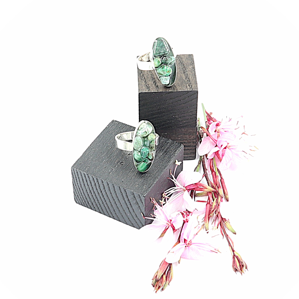 Zilveren ring met Smaragd