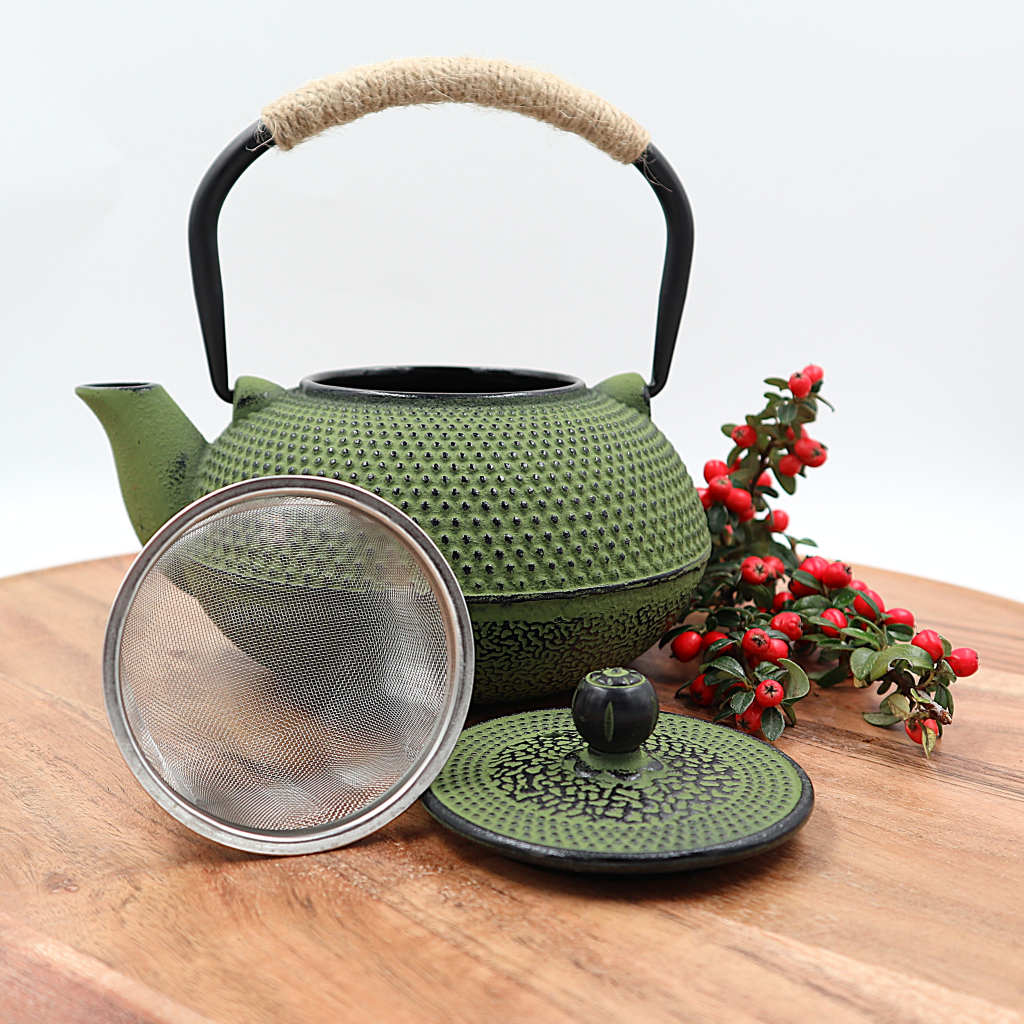 Tetsukyusu geëmailleerde theepot groen 0,6 liter