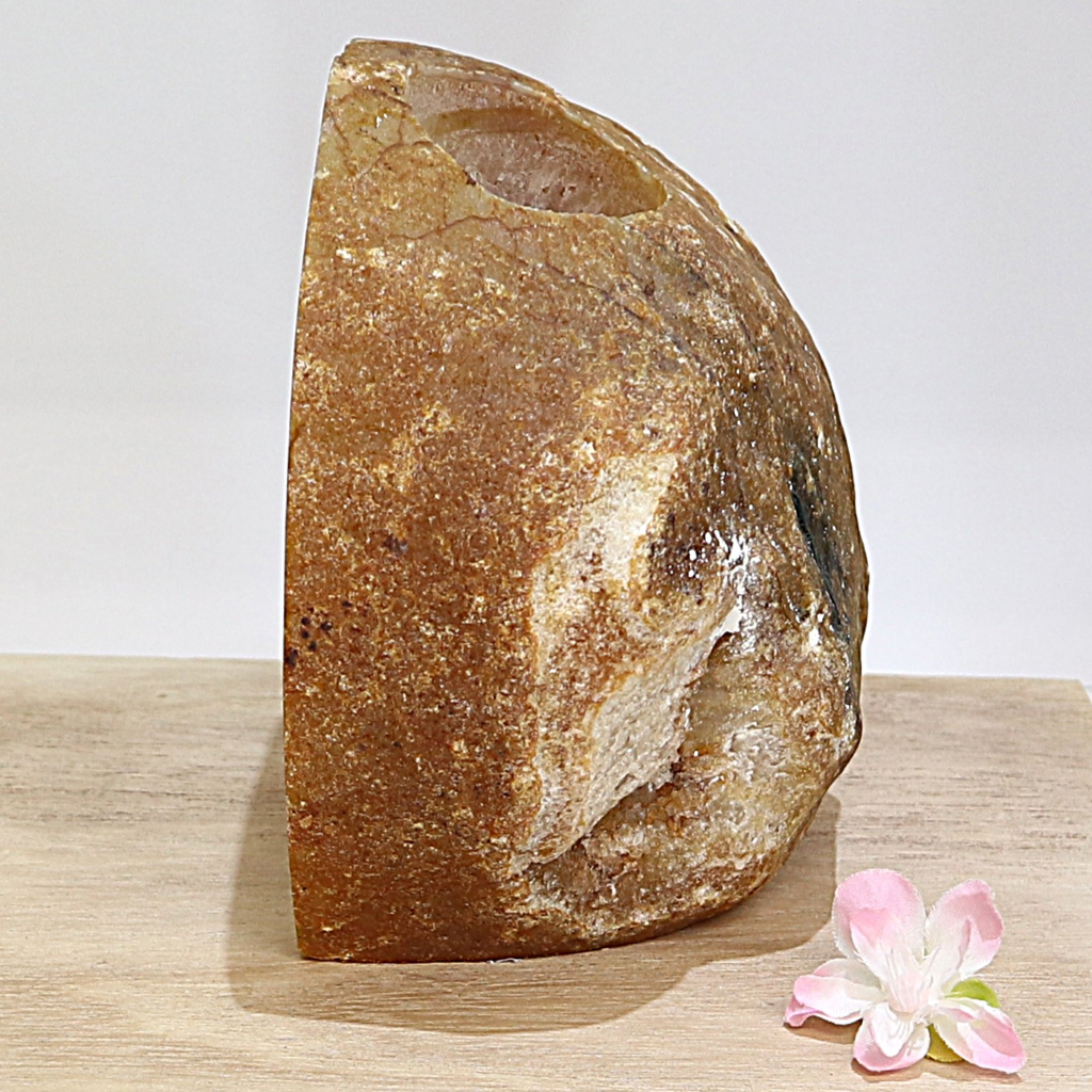 Agaat waxinelichthouder naturel