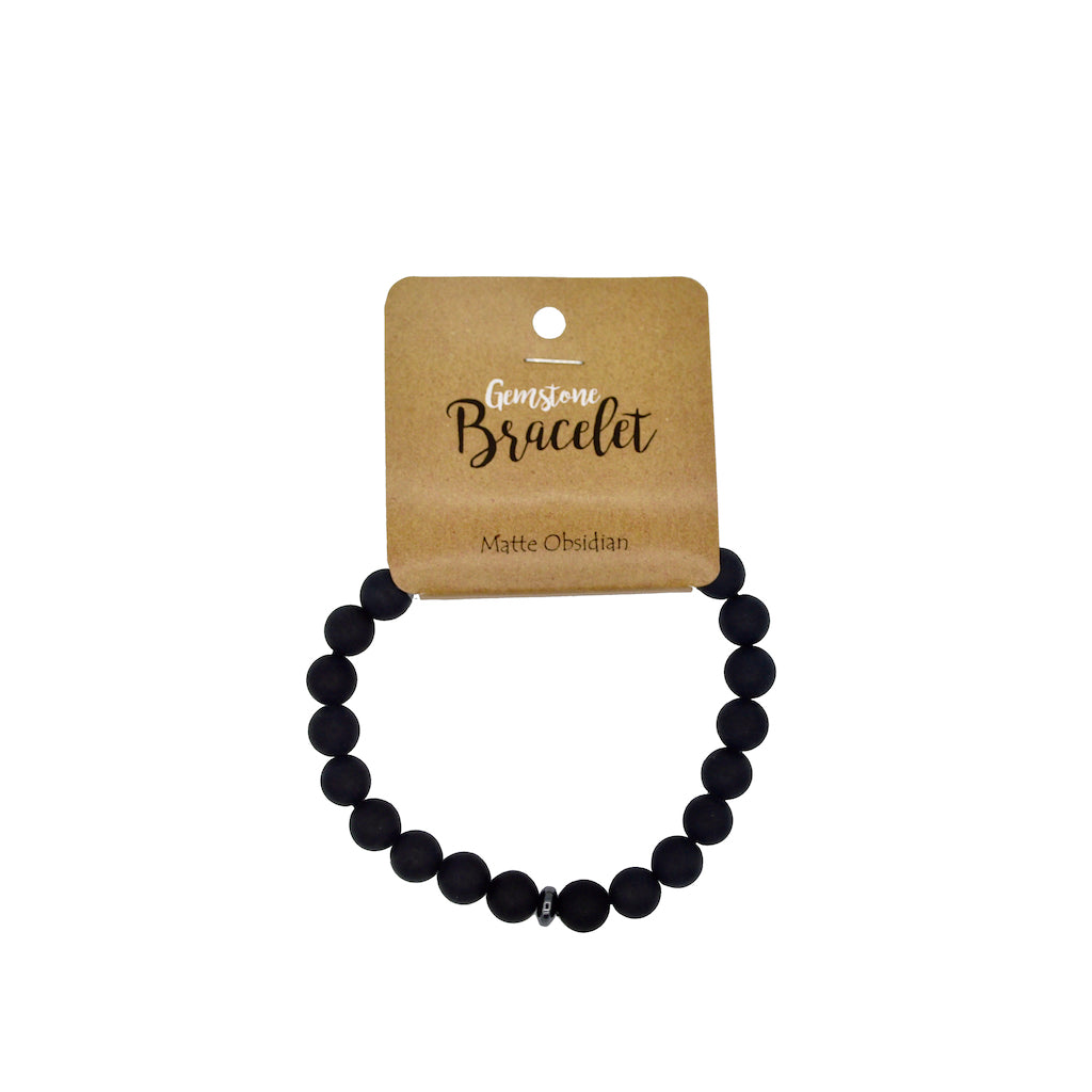 Kralenarmband Obsidiaan mat