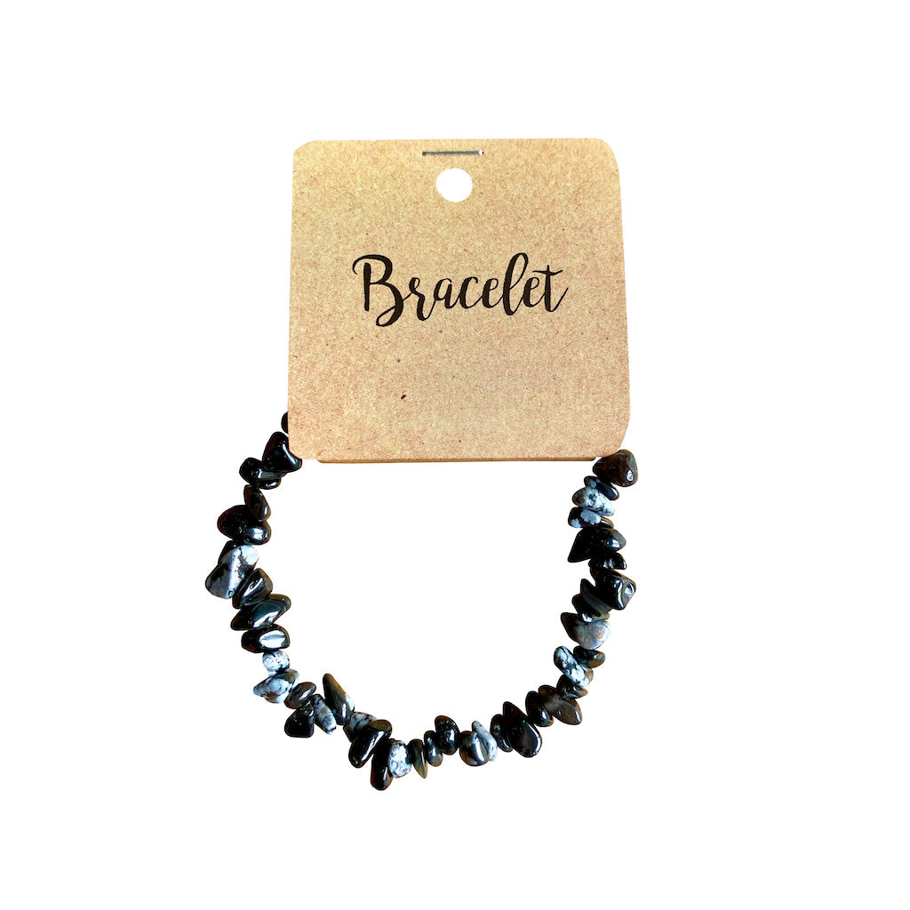 Splitarmband Obsidiaan sneeuwvlok