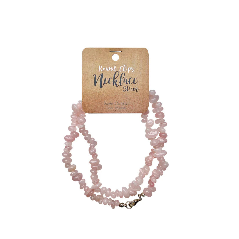 Splitcollier roze kwarts