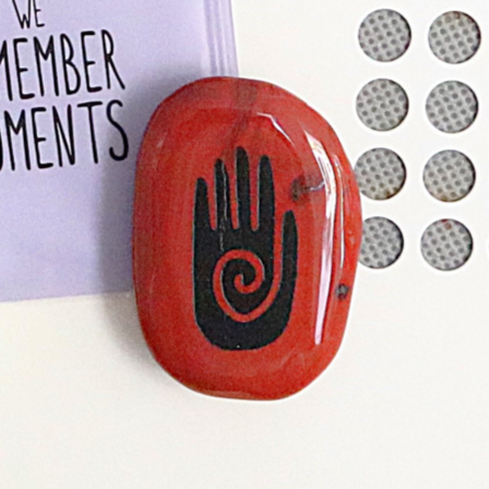 Magneet Hopi Hand jaspis rood
