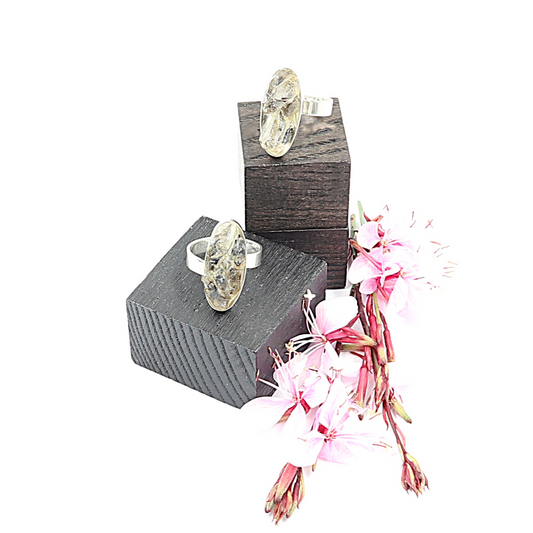 Zilveren ring met Herkimer Diamant