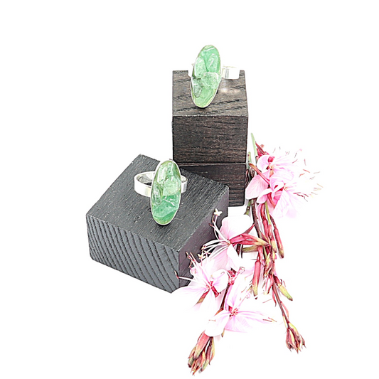 Zilveren ring met Aventurijn groen