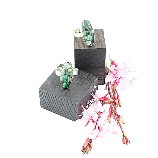 Zilveren ring met Smaragd