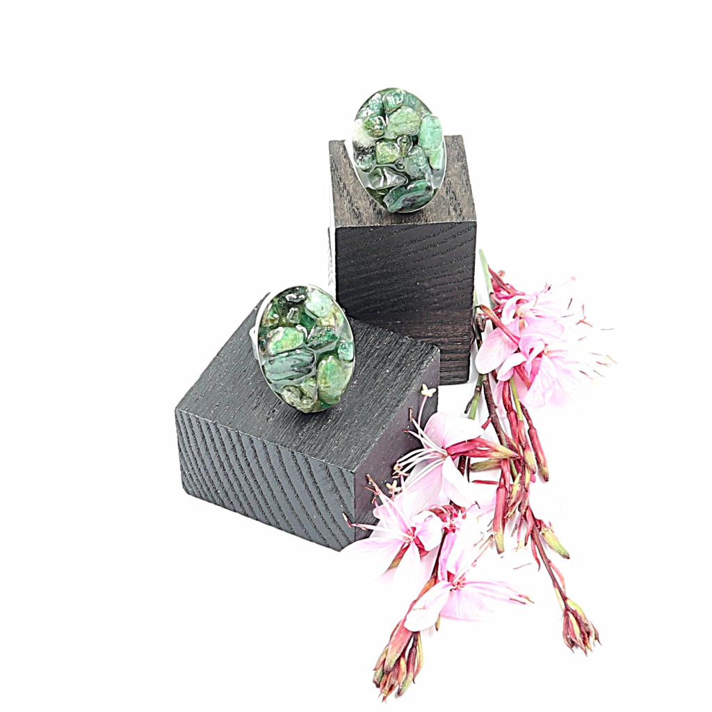 Zilveren ring met Smaragd