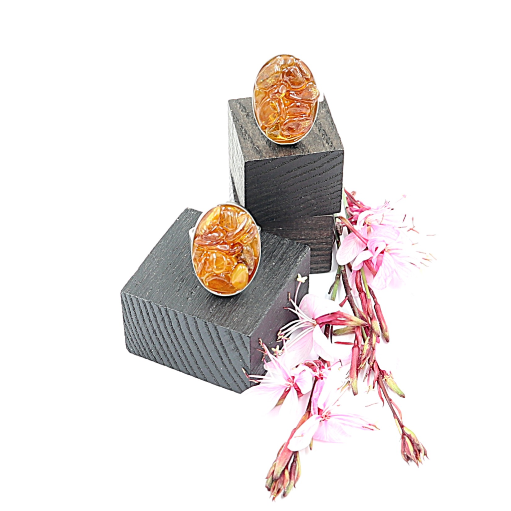 Zilveren ring met Barnsteen