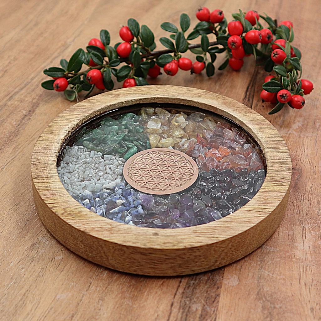 Onderzetter Chakra's & Bloem des Levens