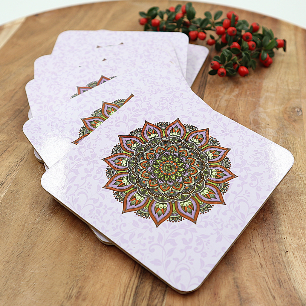 Mandala onderzetters paars