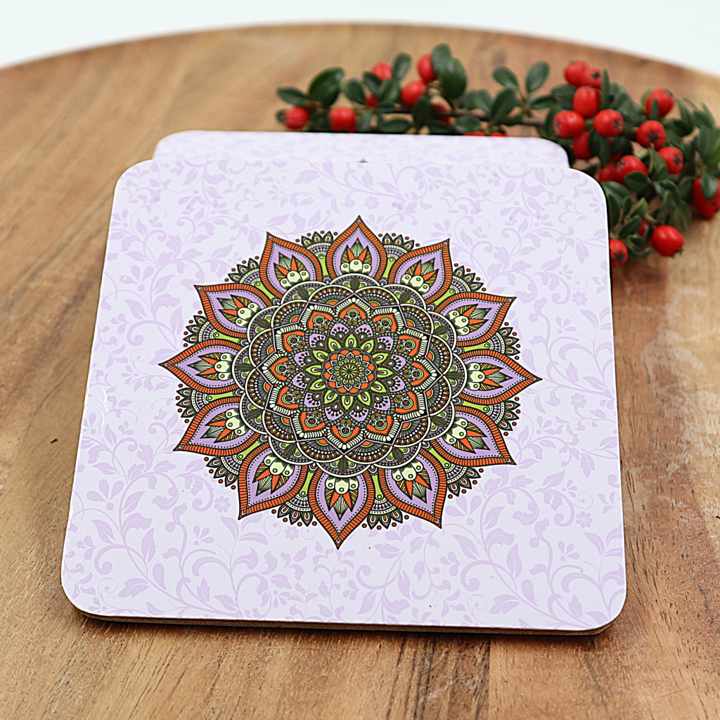 Mandala onderzetters paars