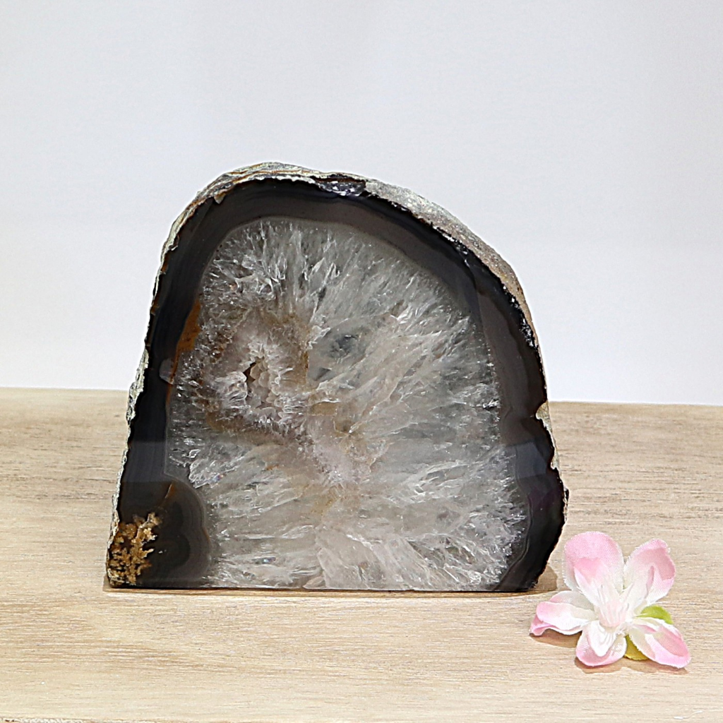 Agaat waxinelichthouder zwart