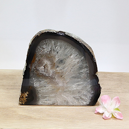 Agaat waxinelichthouder zwart