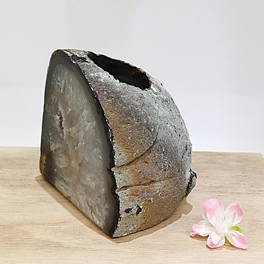 Agaat waxinelichthouder zwart