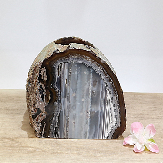 Agaat waxinelichthouder zwart