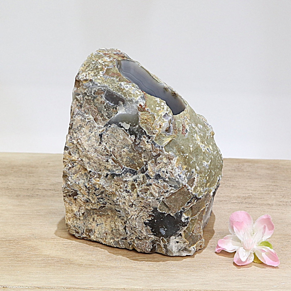 Agaat waxinelichthouder naturel