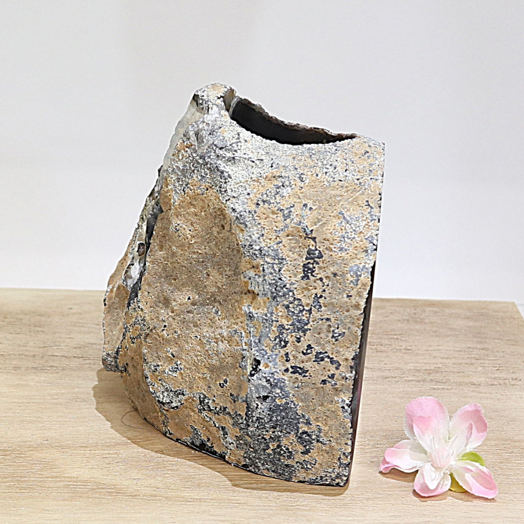 Agaat waxinelichthouder naturel/zwart