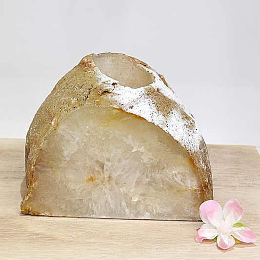 Agaat waxinelichthouder naturel