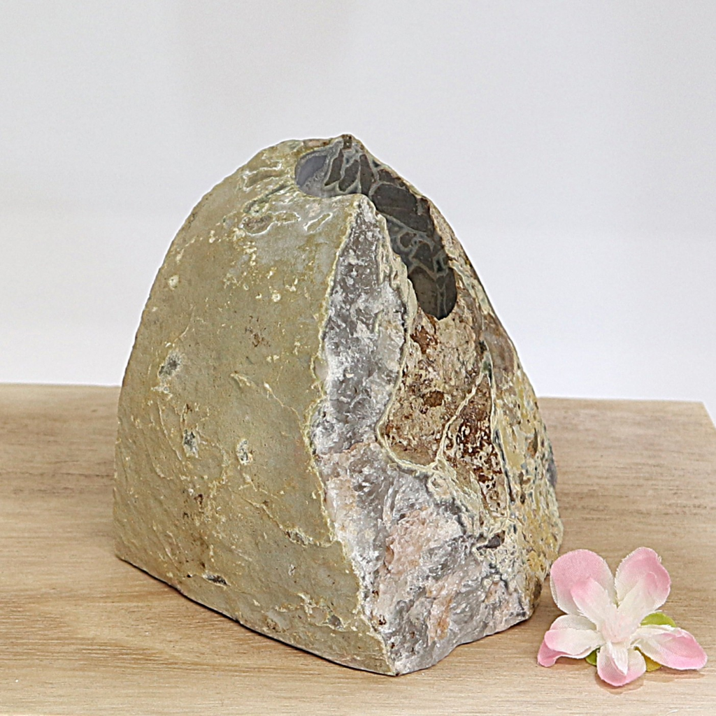 Agaat waxinelichthouder naturel