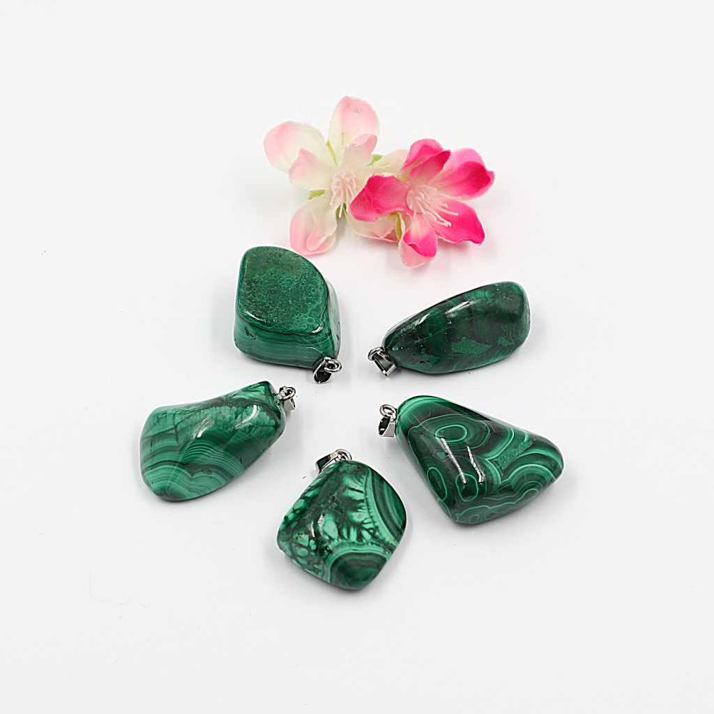 Gemstone collier Malachiet