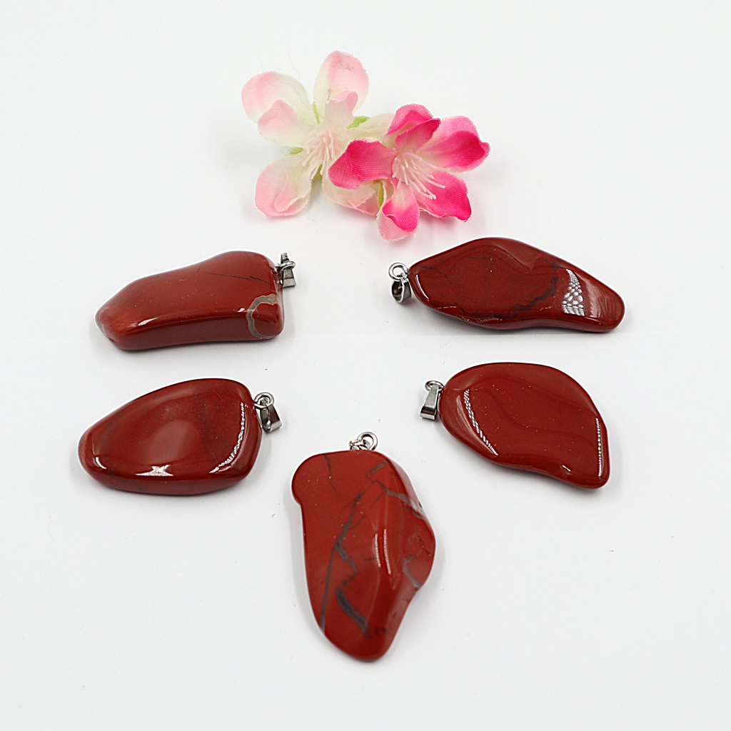 Gemstone collier Jaspis rood