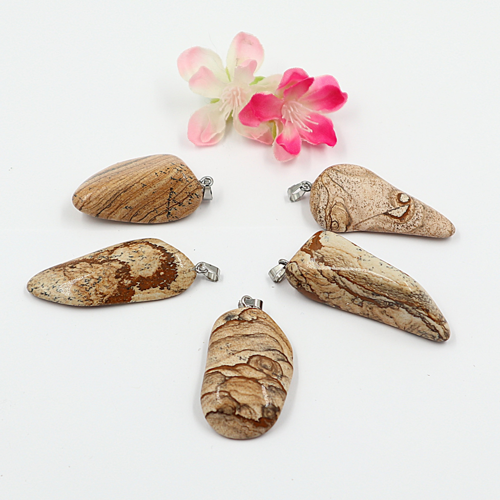 Gemstone collier Jaspis Landscape