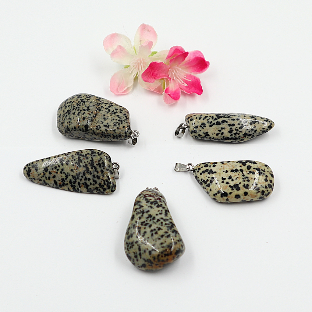 Gemstone collier Jaspis Dalmatier