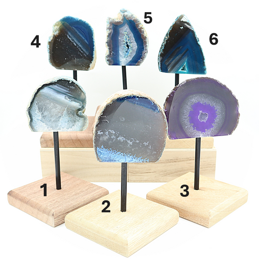 Agaat (blauw-paars) op standaard