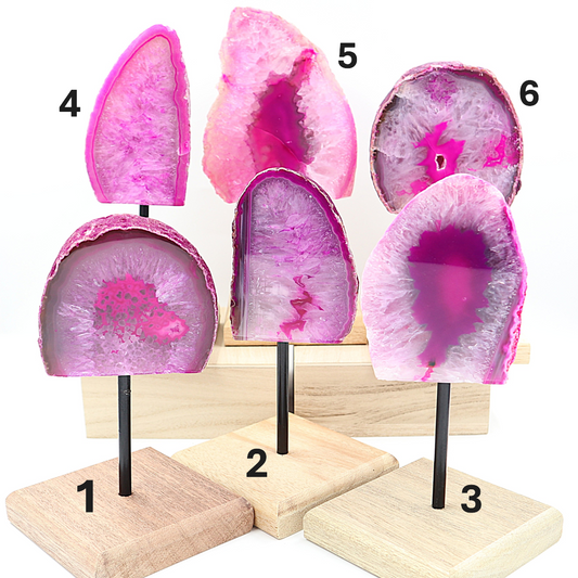 Agaat (pink) op standaard