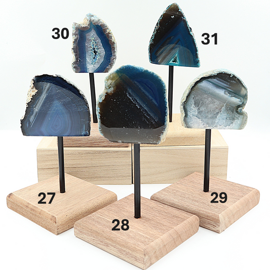 Agaat (blauw) op standaard