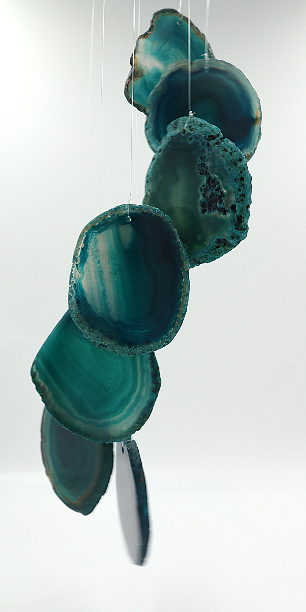 Agaat windgong Teal (blauw-groen)