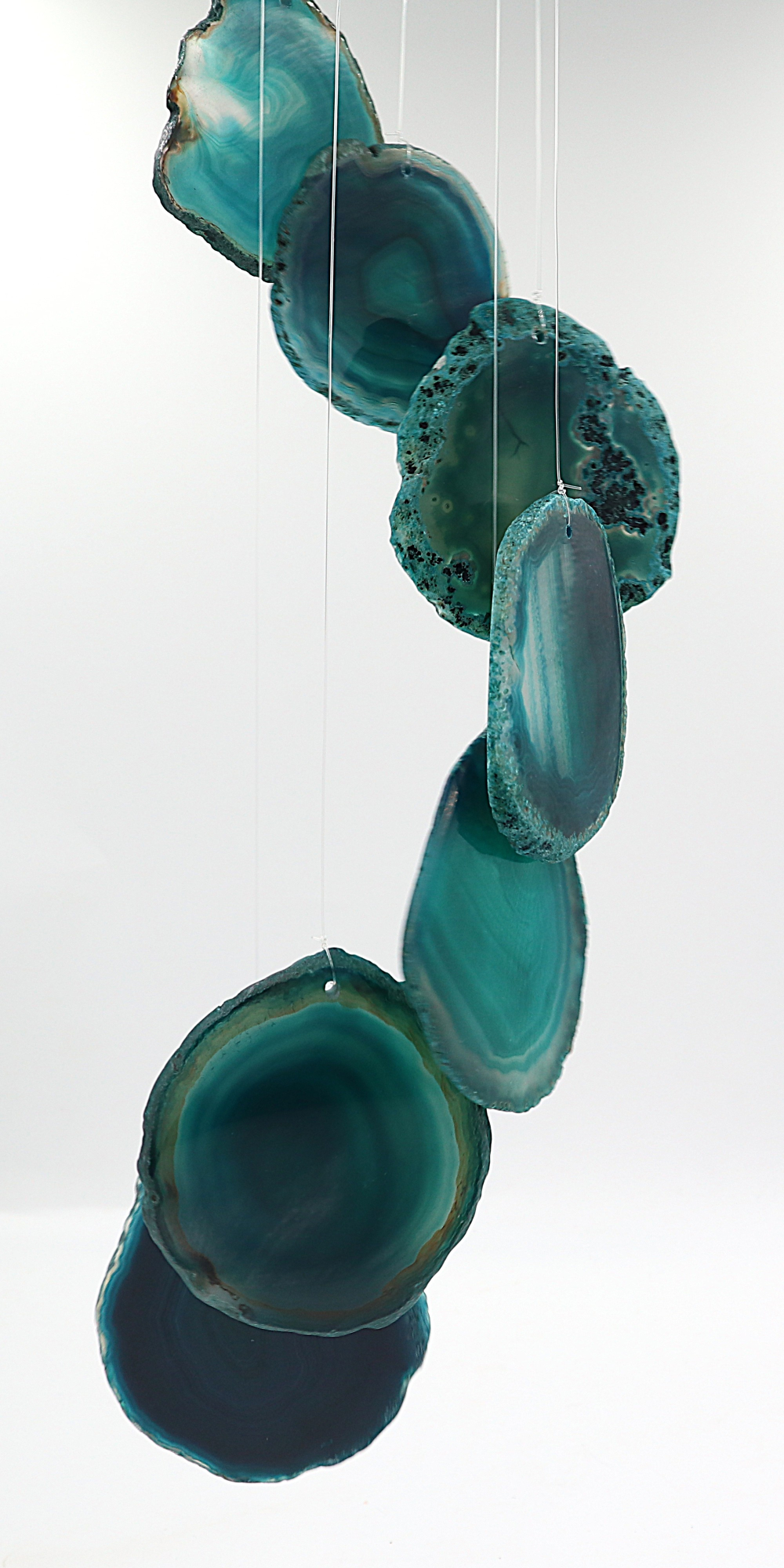 Agaat windgong Teal (blauw-groen)